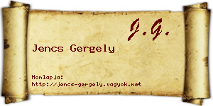 Jencs Gergely névjegykártya